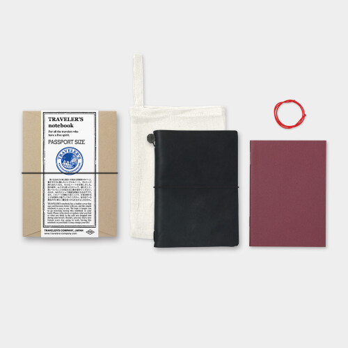Travelers Notebook Passport Size Lederhülle schwarz