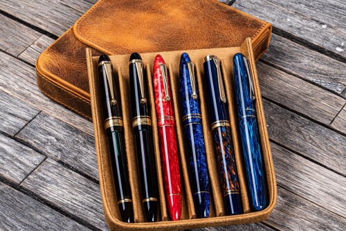 Galen Leather Magnum Opus 6er Pen Case
