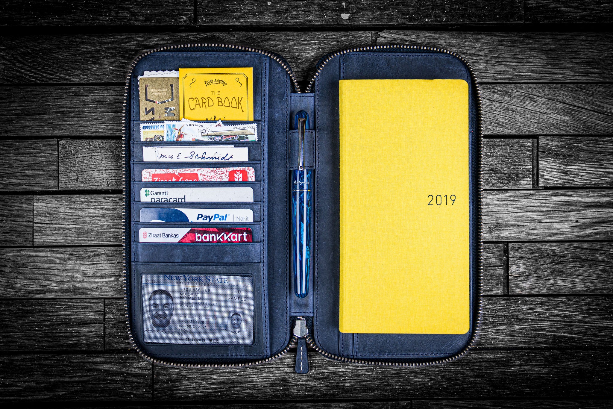 Schreibkultur - Galen Leather Hobonichi Weeks Mega Planerhülle navyblau